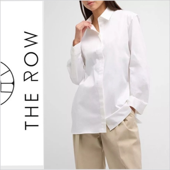 The Row Tops - The Row oversized Big Sisea white  shirt L hidden buttons